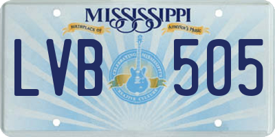 MS license plate LVB505
