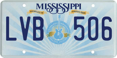 MS license plate LVB506