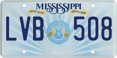 MS license plate LVB508