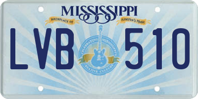 MS license plate LVB510