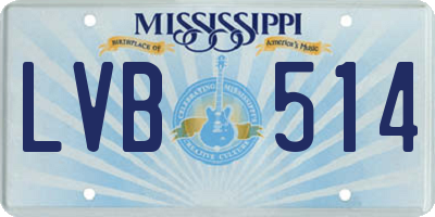 MS license plate LVB514