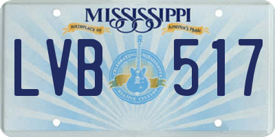 MS license plate LVB517
