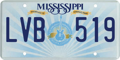 MS license plate LVB519