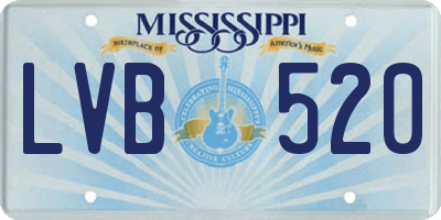MS license plate LVB520