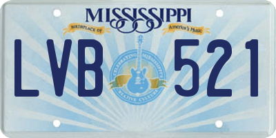 MS license plate LVB521