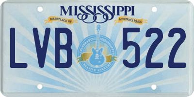 MS license plate LVB522