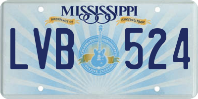 MS license plate LVB524