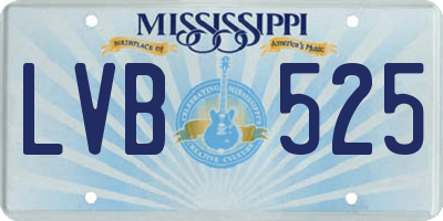 MS license plate LVB525