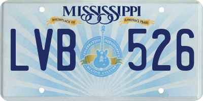 MS license plate LVB526