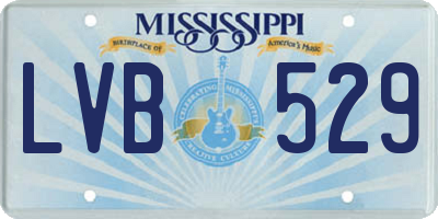 MS license plate LVB529