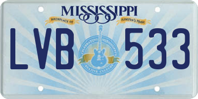 MS license plate LVB533