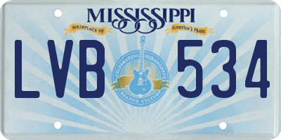 MS license plate LVB534