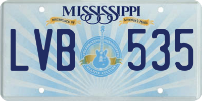 MS license plate LVB535