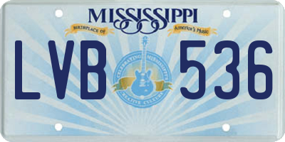 MS license plate LVB536