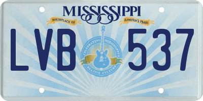 MS license plate LVB537