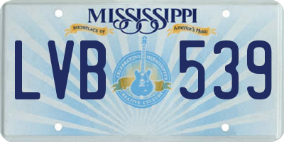 MS license plate LVB539