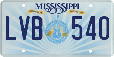 MS license plate LVB540