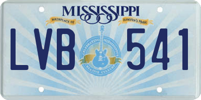 MS license plate LVB541