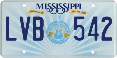 MS license plate LVB542