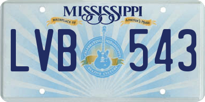 MS license plate LVB543