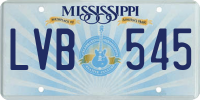 MS license plate LVB545