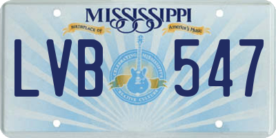 MS license plate LVB547