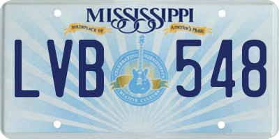 MS license plate LVB548
