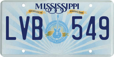 MS license plate LVB549