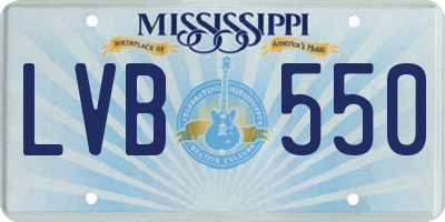 MS license plate LVB550