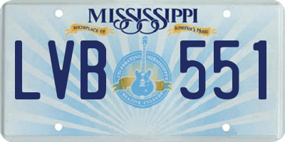 MS license plate LVB551
