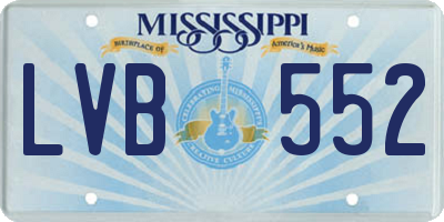 MS license plate LVB552