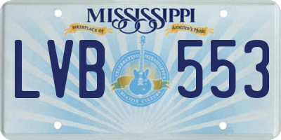 MS license plate LVB553