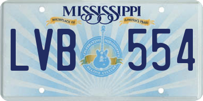 MS license plate LVB554