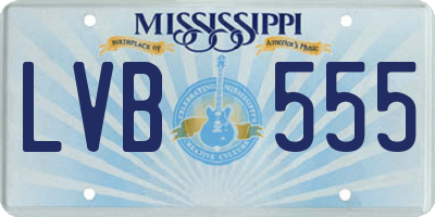 MS license plate LVB555