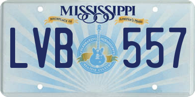 MS license plate LVB557