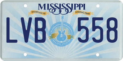 MS license plate LVB558