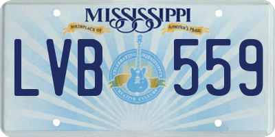 MS license plate LVB559
