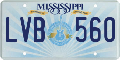 MS license plate LVB560
