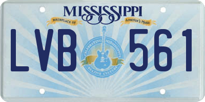 MS license plate LVB561