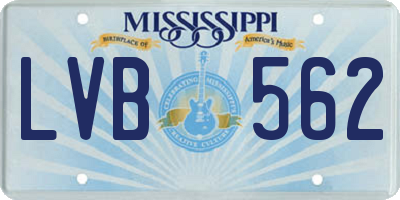 MS license plate LVB562