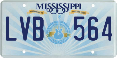 MS license plate LVB564
