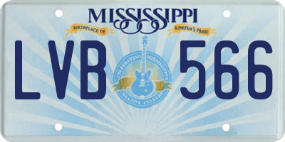 MS license plate LVB566