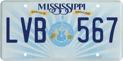 MS license plate LVB567
