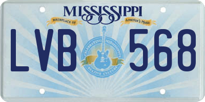 MS license plate LVB568