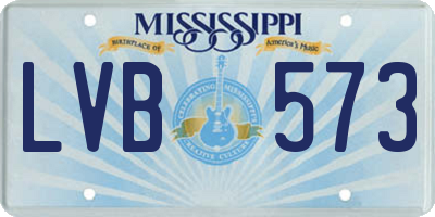 MS license plate LVB573