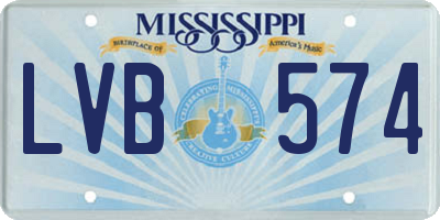 MS license plate LVB574