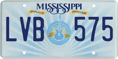 MS license plate LVB575