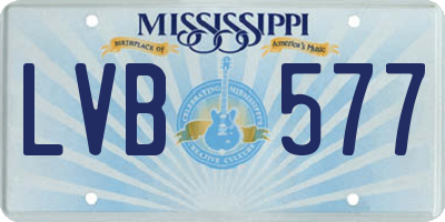 MS license plate LVB577