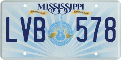 MS license plate LVB578