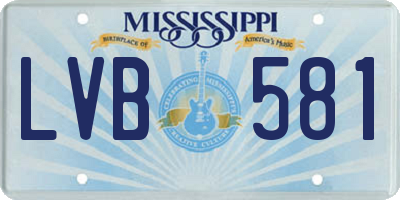 MS license plate LVB581